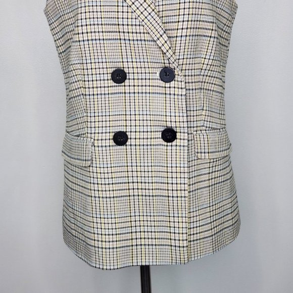Sanctuary Modern Plaid Lonny Vest Preppy Career Light Academia NEW NWT Size S - Picture 3 of 13